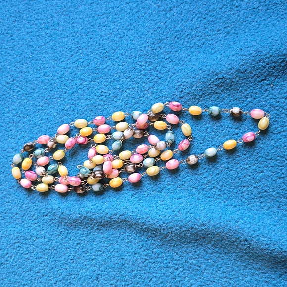 Vintage Multicolor beaded Long Necklace Fashion Jewelry - Picture 9 of 12